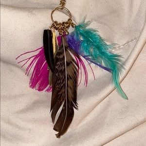 Multicolored Feather Necklace